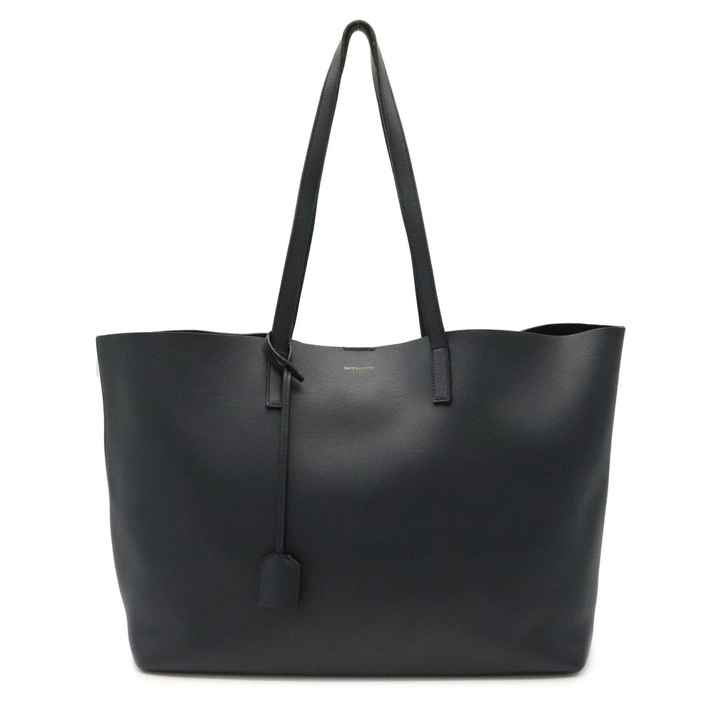 SAINT LAURENT PARIS Shopping Bag Tote Calf Leather Dark Navy Blue
